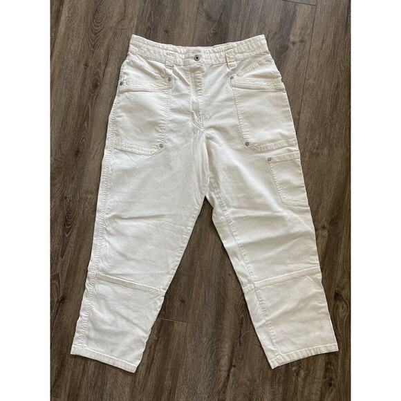 NWOT Maeve Anthropologie turner ivory utility high rise cargo pants 32 casual - Picture 1 of 8